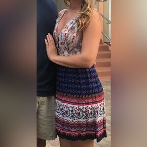 Jealous Tomato Sleeveless V-Neck Mini Dress in Navy, Red, White